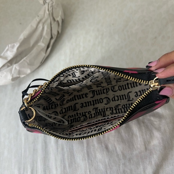 Juicy Couture Black Bag with Pink and Red Lip Print - Picture 2 of 2
